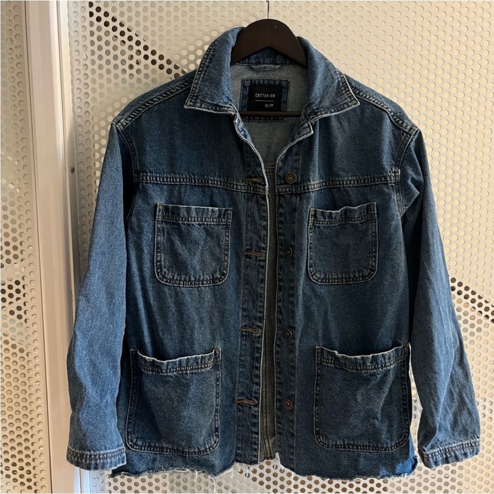 Cotton On Denim Jean Blazer Jacket Size Small GUC Medium Wash Relaxed Fit